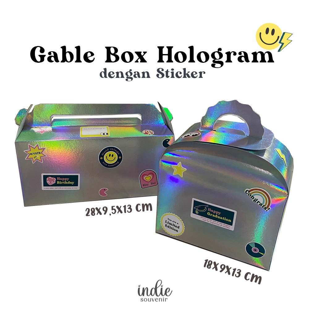 

Gable Box Hologram Kotak Kado Bungkus Kado Aesthetic Spesial Ulang Tahun Birthday Graduation Wisuda Christmas Christmast natal tahun baru