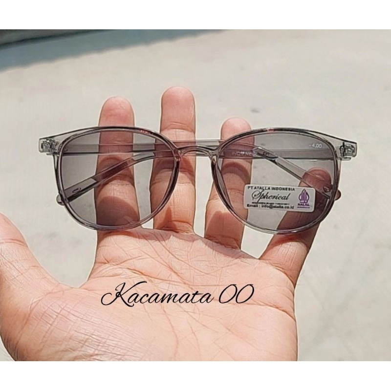 Kacamata Minus Lensa Gray -0.50 sd -4.00 kacamata minus Cewek Cowok Frame Abu Lensa Abu SPH3016GY