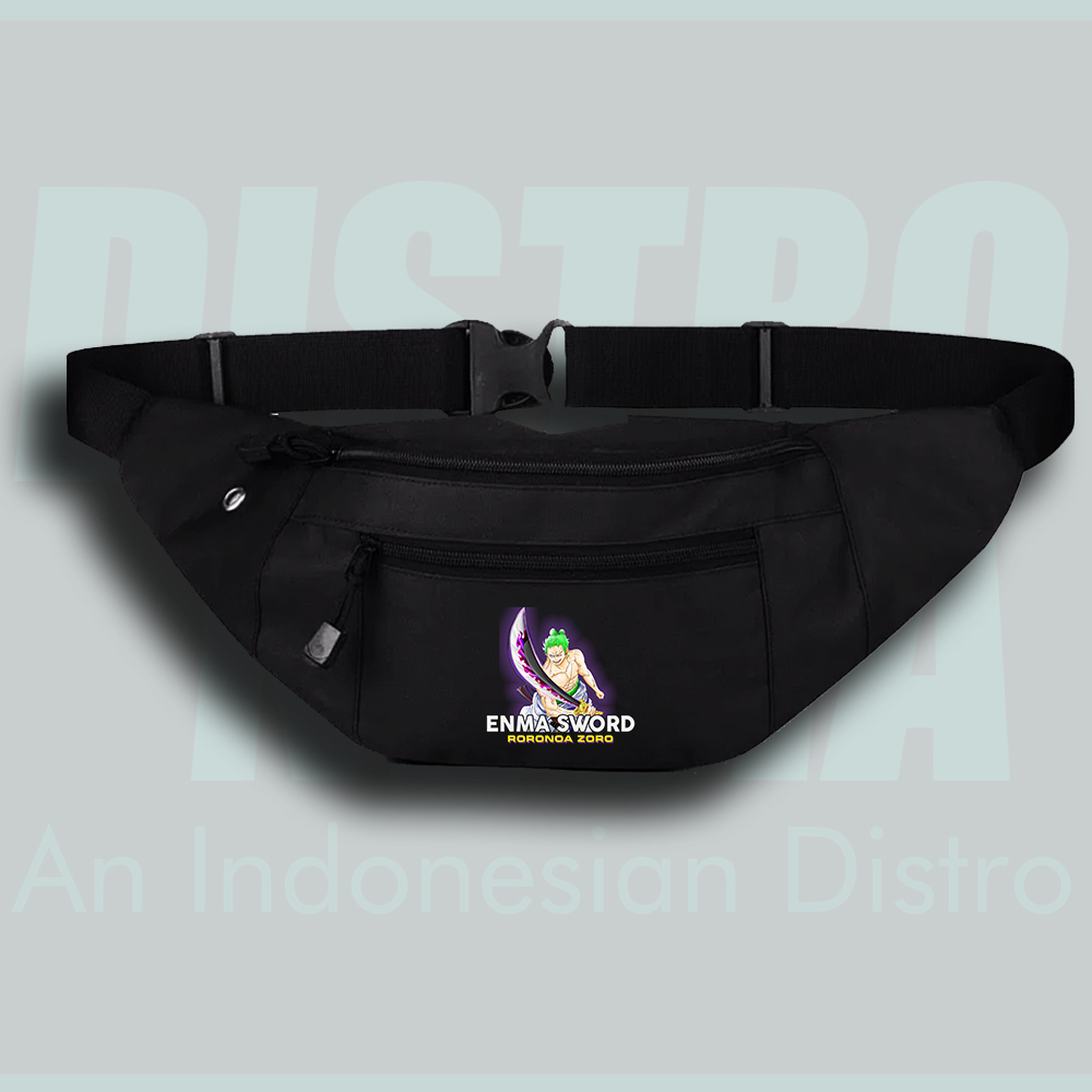 Tas Roronoa Zoro Waistbag Anime Selempang Premium Enma Sword