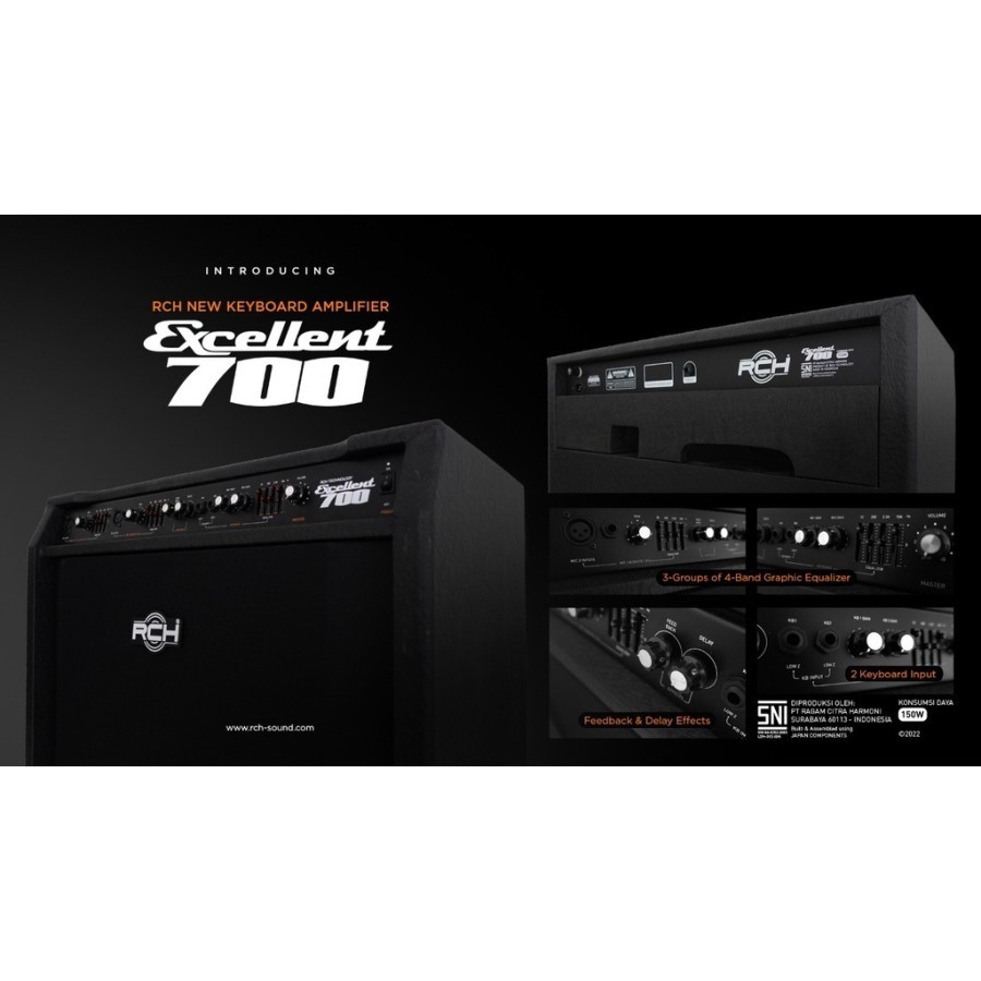 Amplifier Keyboard RCH Excellent 700 NEW / 15 Inch Speaker