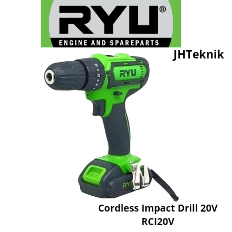 JHTeknik Mesin Cordless Impact Drill 20V RYU RCI20V/Mesin Bor Codless 20V Ryu/Mesin Bor Baterai 20V 