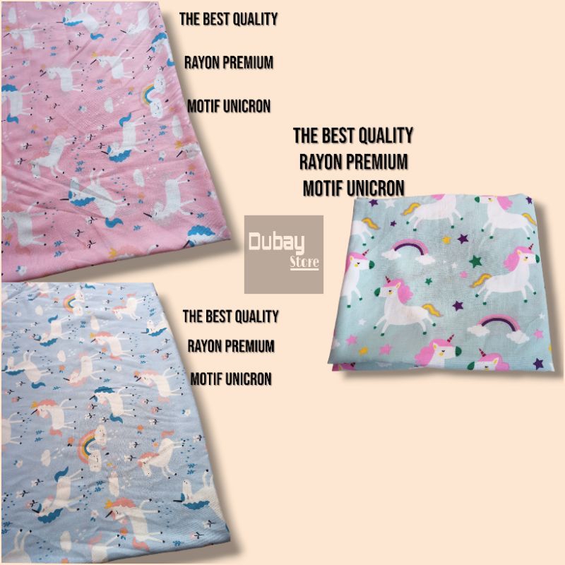 KATUN RAYON PREMIUM MOTIF ANAK-ANAK, KUDA PONI/KAIN RAYON MOTIF UNICRON (harga tertera 50cm)
