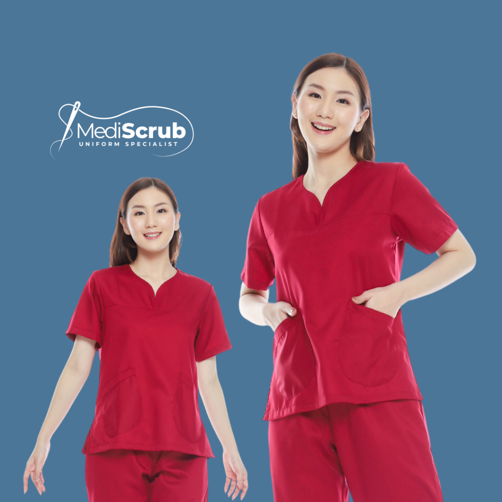 MEDISCRUB - Y NECK SCRUBS - Baju Jaga OK Dokter Perawat Medical Unifrom