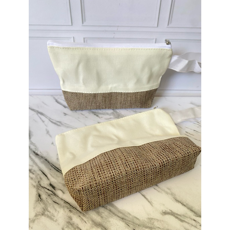 Souvenir pouch kanvas polos kombinasi