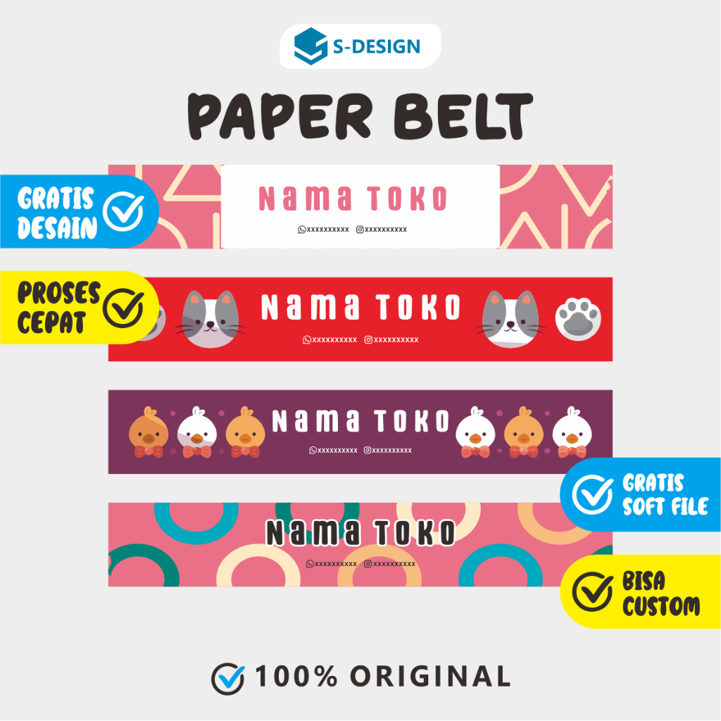 

PAPER BELT / STIKER DUS / STIKER BOX / STIKER PANJANG / STIKER SEGEL / STIKER LABEL / STICKER LABEL / REMBO PRINTING