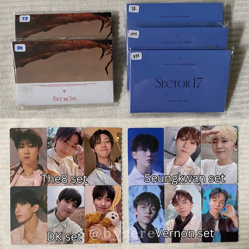 Seventeen Official Photocard PC Face The Sun Sector17 Weverse Album ver Vernon DK The 8 set S17 FTS