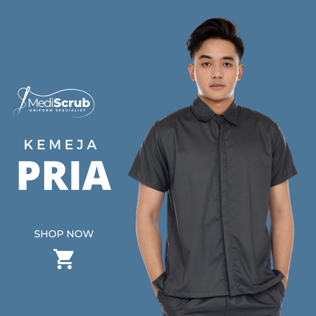 MEDISCRUB - Setelan Kemeja Pria Lengan Pendek