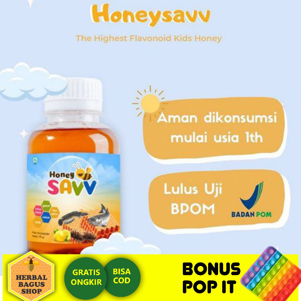 Vitamin Anak Plus Salmon Oil dan Hiu oil - Honey Savv Original