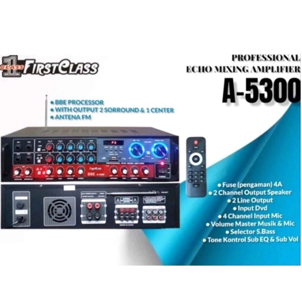 Amplifier Firstclass FC A5300 FCA5300 Amplifier FC a5300 witht USB Bluetooth Colokan 4mic