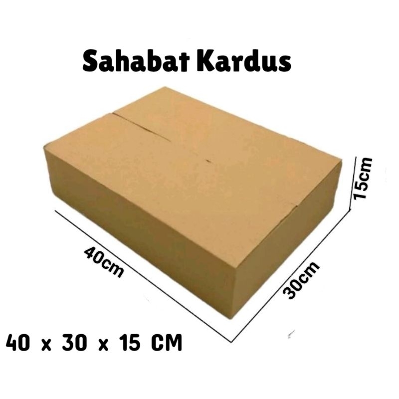 Kardus box Uk. 40x30x15 cm single wall polos