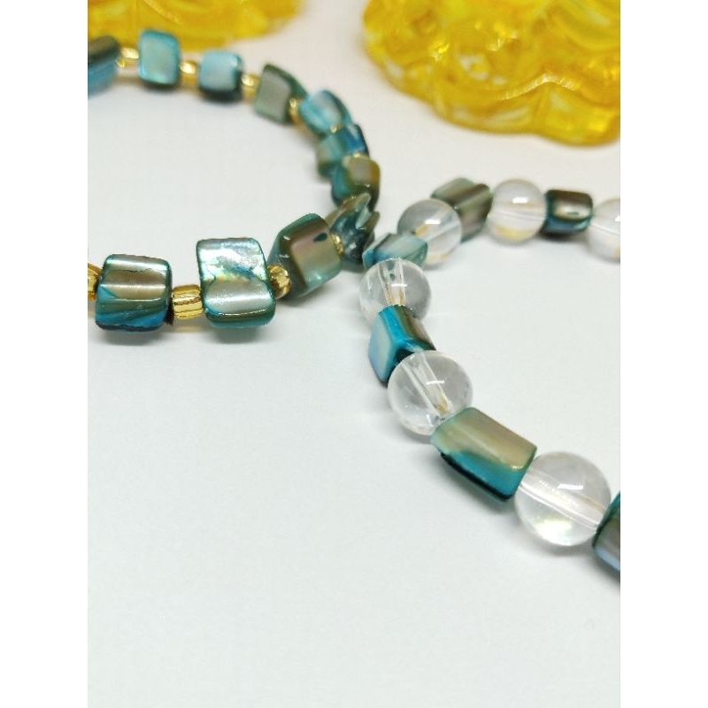 D'PISCES - SHELL BEADS MIX MIYUKI BEADS N CLEAR AURORA