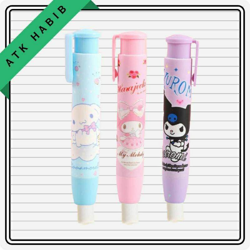 

Penghapus Pensil Mekanik Motif Karakter Cinamorol Kunomi Melodi// penghapus Lucu dan unik