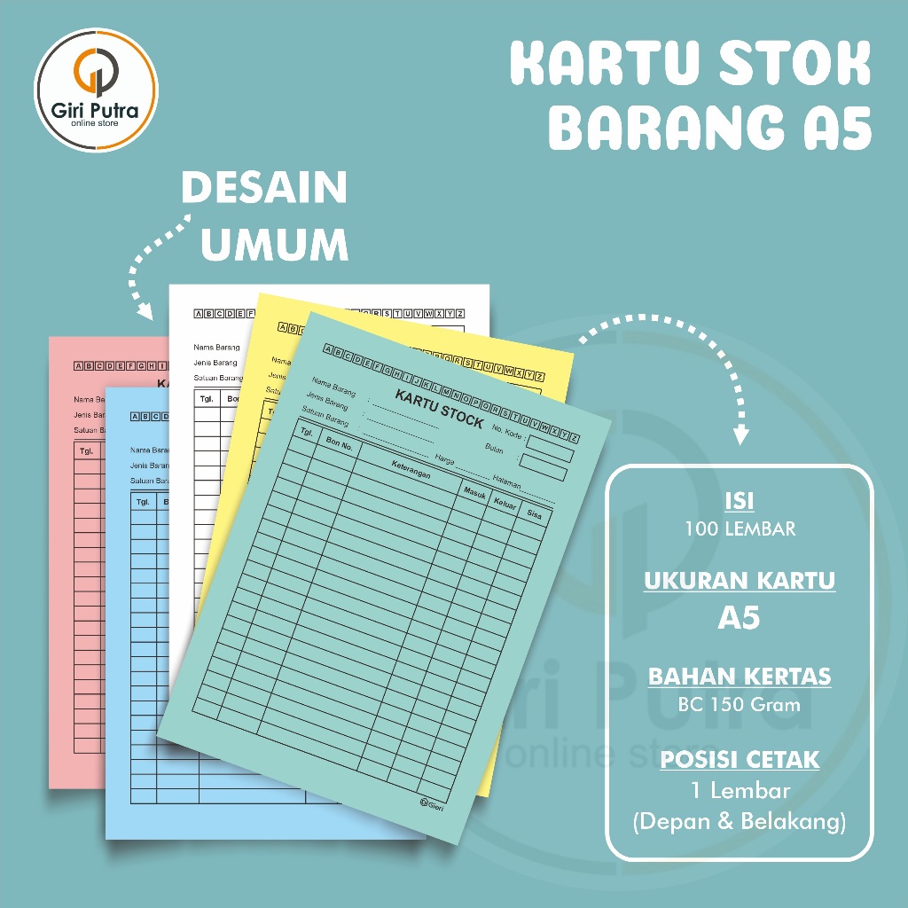 

Kartu Stok Barang A5 / Kartu Stok isi 100 lembar