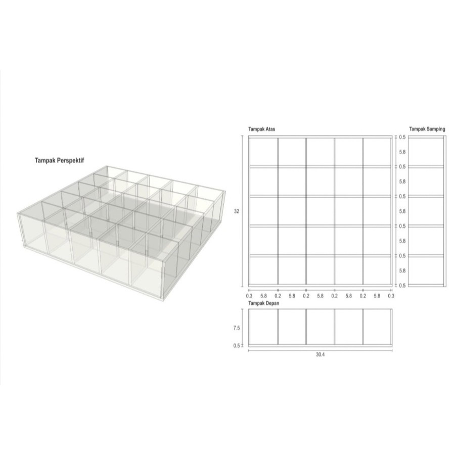 

akrilik kotak custom - 36x24x11.3