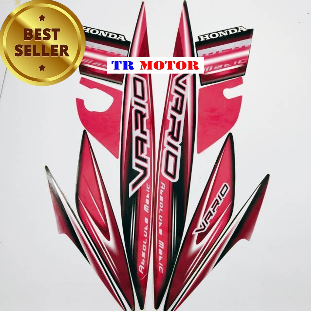 Striping stiker polet motor honda vario 110 karbu 2008 hitam pink standar