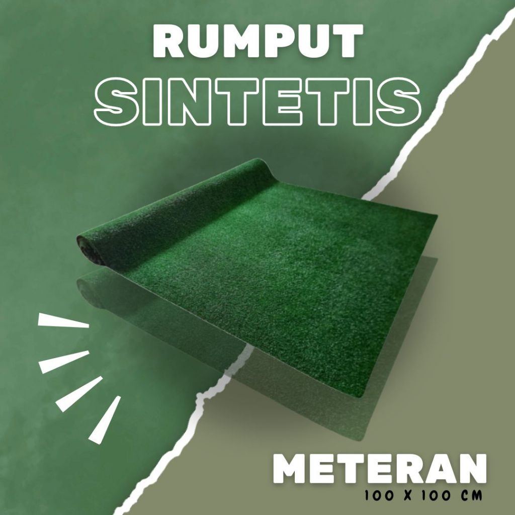 Rumput Sintetis Meteran 100x100 cm, Karpet Rumput Sintetis untuk Background Foto