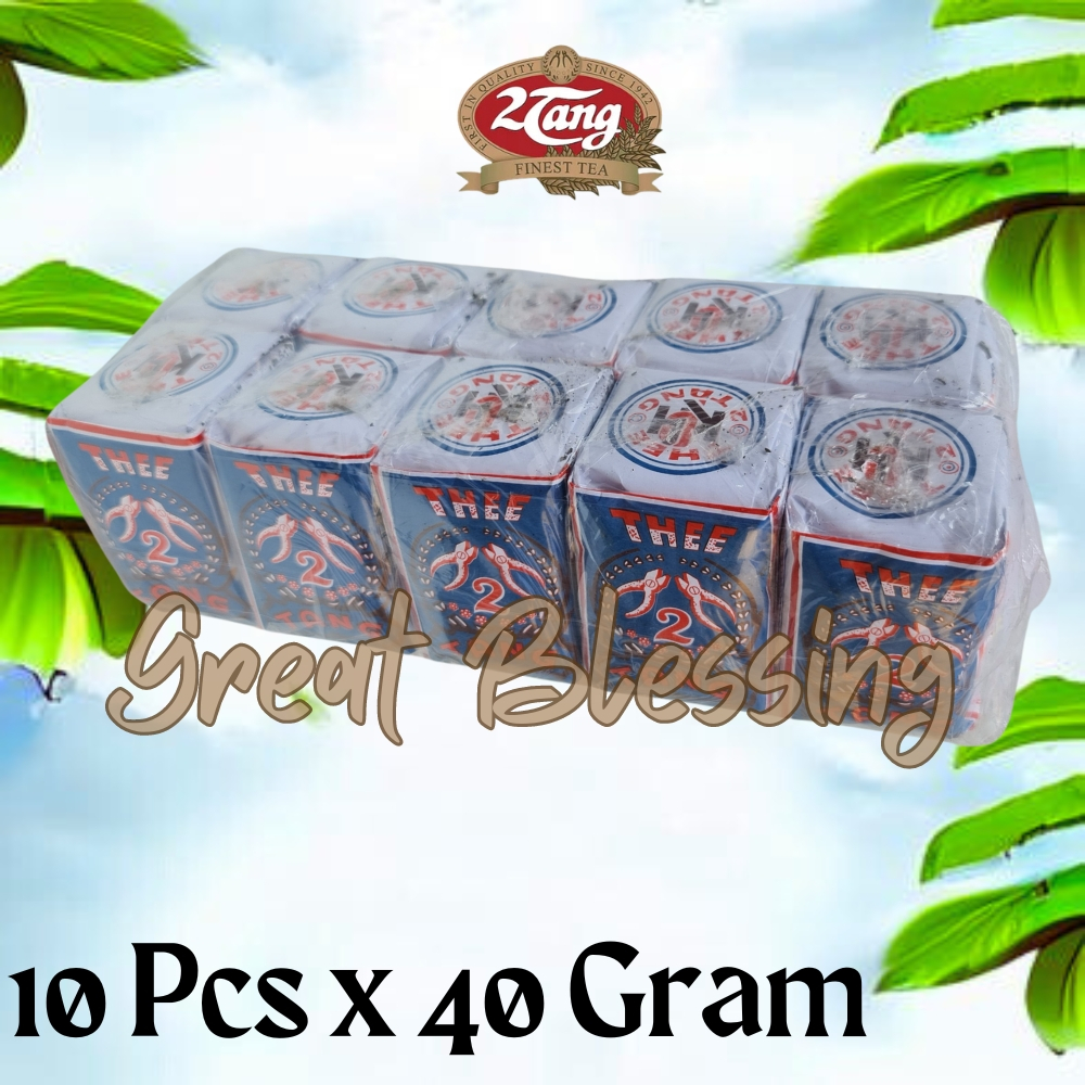 

[ 10 X 40 Gram ] 2Tang Biru Thee Classic Premium Bubuk 10x 40Gram / SLOP / 2 Tang Teh Melati Klasik Tradisional Awur Tubruk 40 gr 40gr 40 gram Super Premium Tea / Catut