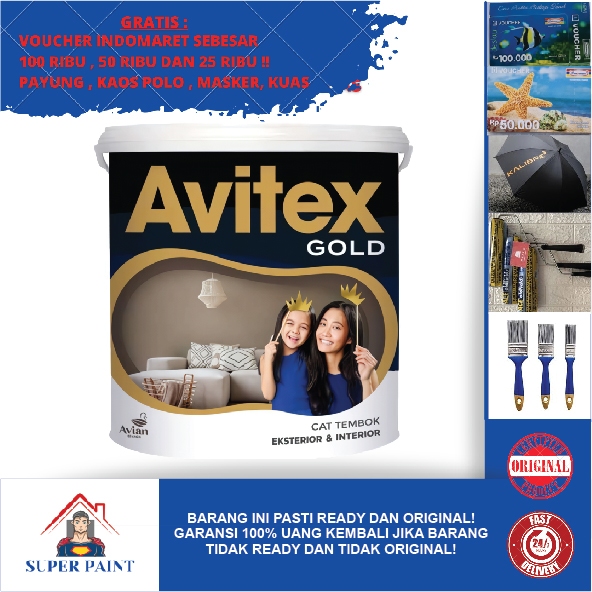 Cat Tembok Avian Avitex Gold Interior Warna Putih 5 Kg