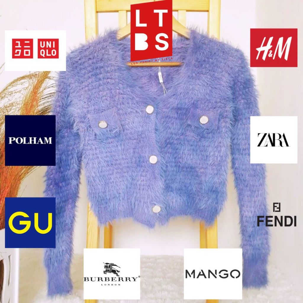 CARDIGAN RAJUT FUZZY Bulu Anggora Sabrina Z4R4, BURB3R1, UN1QL0, F3ND1, HM, 9U