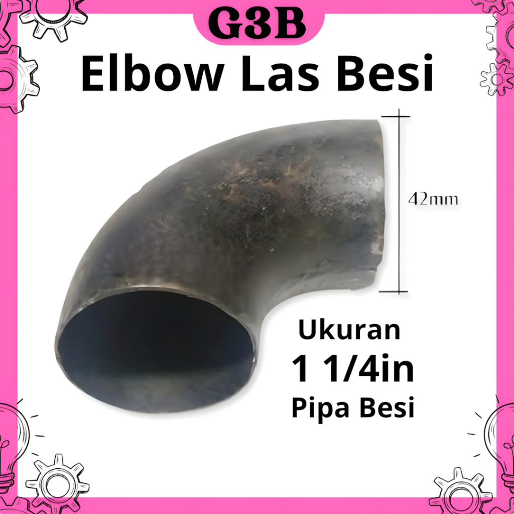 Elbow besi pipa las uk 1 1/4 inch elbo Lbow keni knee pipa las penyambung pipa besi 1 1/4 in