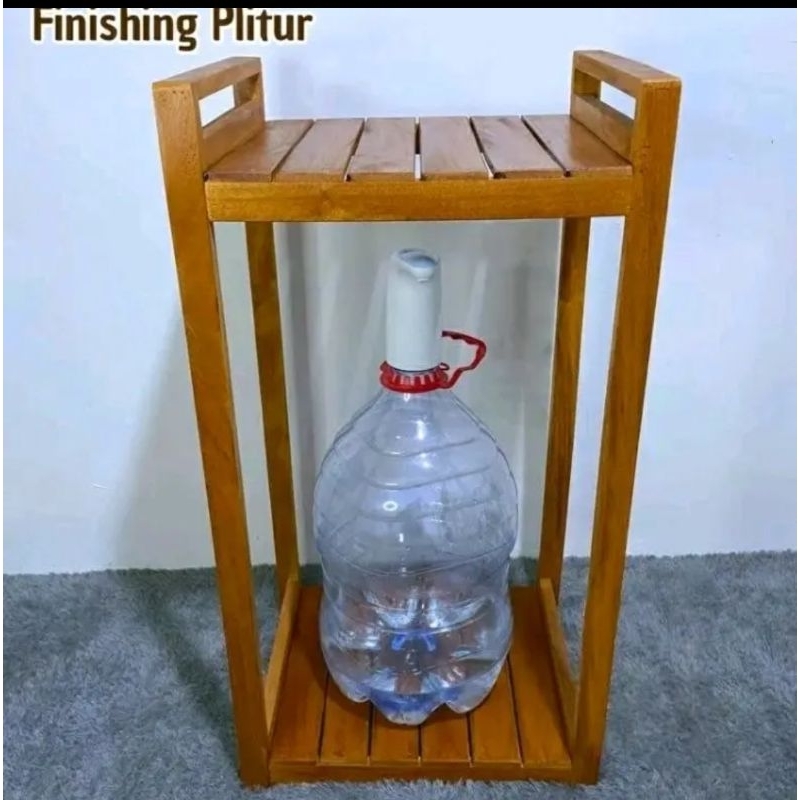 PROMO RAK RICE COOKER DAN RAK DISPENSER GALON 2 SUSUN FINISHING PLITUR kayu putih