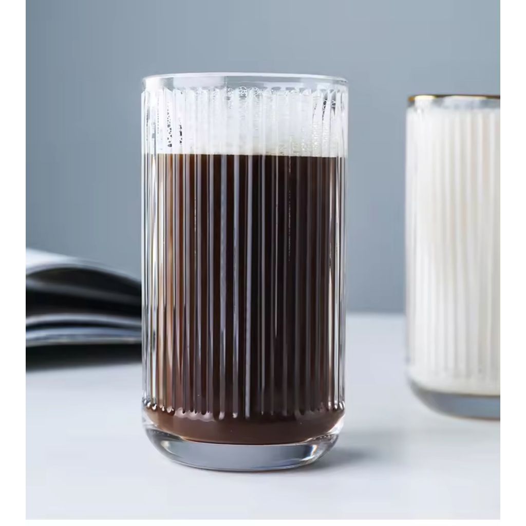 Gelas Minum Kaca Estetik Cantik untuk Kopi, Teh, Sirup