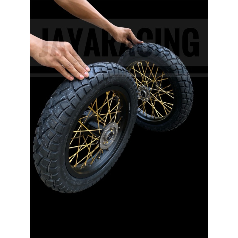 WHELLSET VELG SUPERMOTO MINI RING 14 KLX 150 DTRACKER 150 CRF 150 WR 155 PLUS BAN