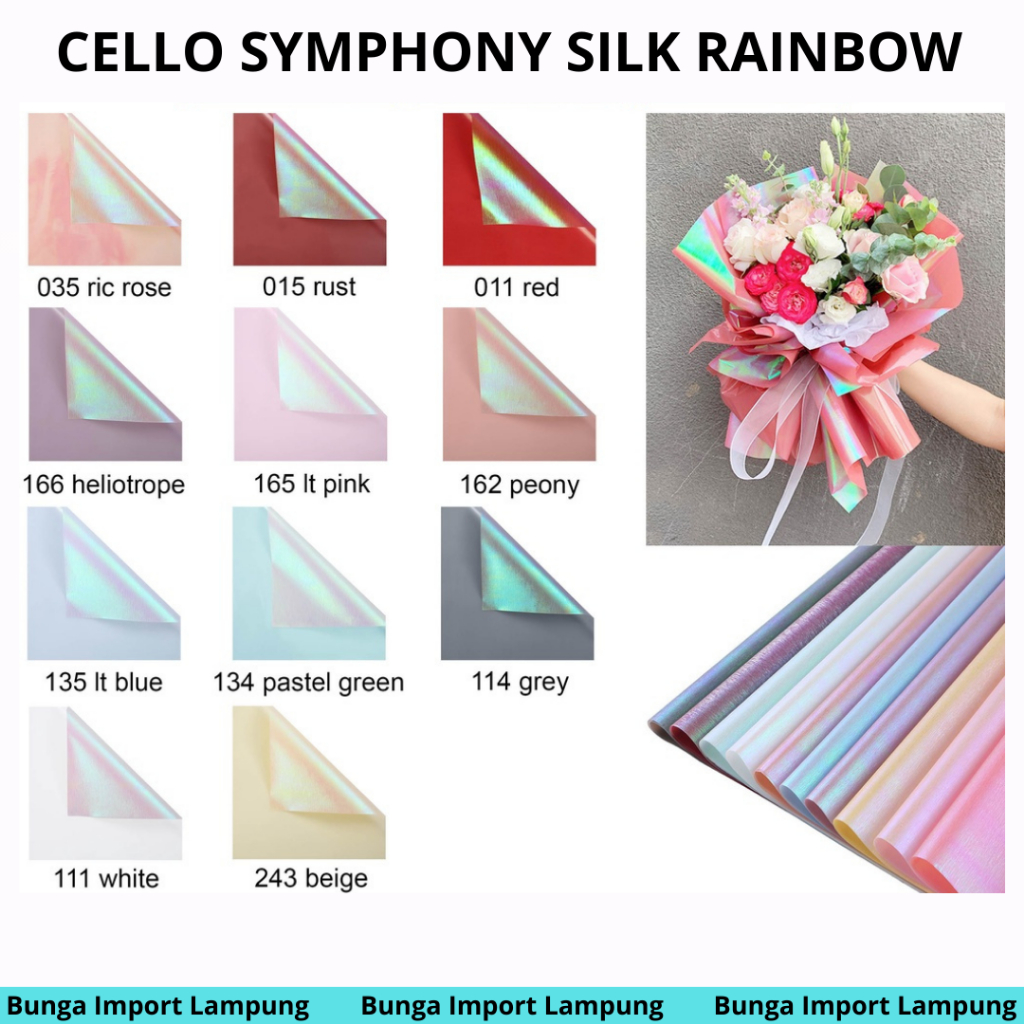 

(Lembaran)Kertas Buket Cellophane Symphony Silk Pelangi/Flower Wrapping