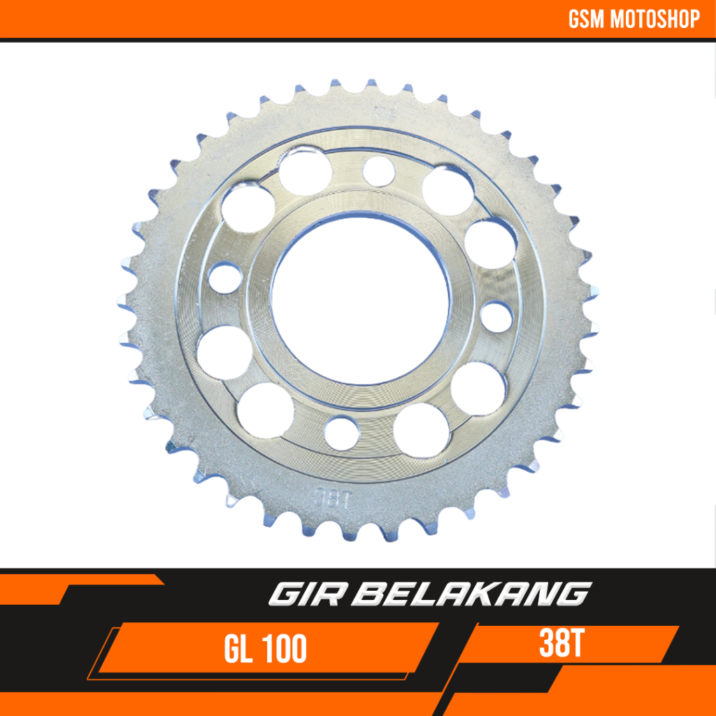 Gear Belakang GL 100 38T Kc / Gir Belakang Gl 100