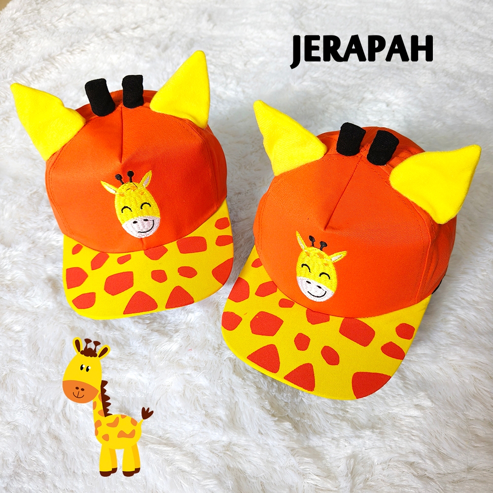 Topi anak laki laki perempuan import karakter lucu/topi jerapah/topi dinosaurus/topi angry bird