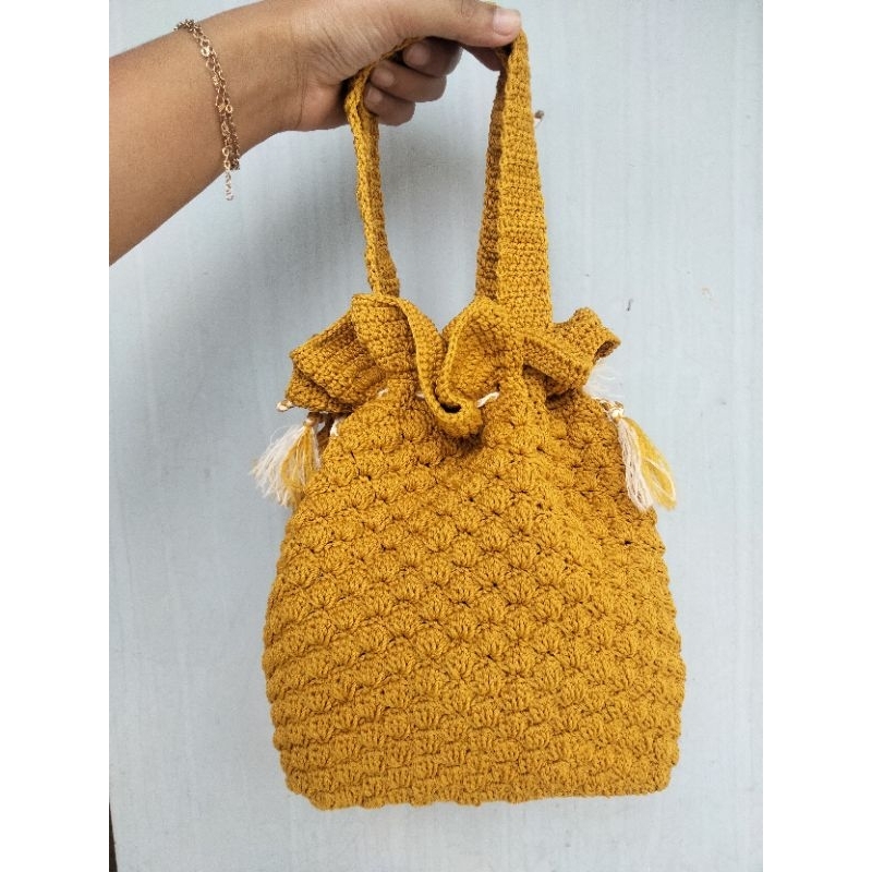 TAS RAJUT SERUT // TAS MUKENA RAJUT // TAS RAJUT WANITA // TAS SERUT BESAR