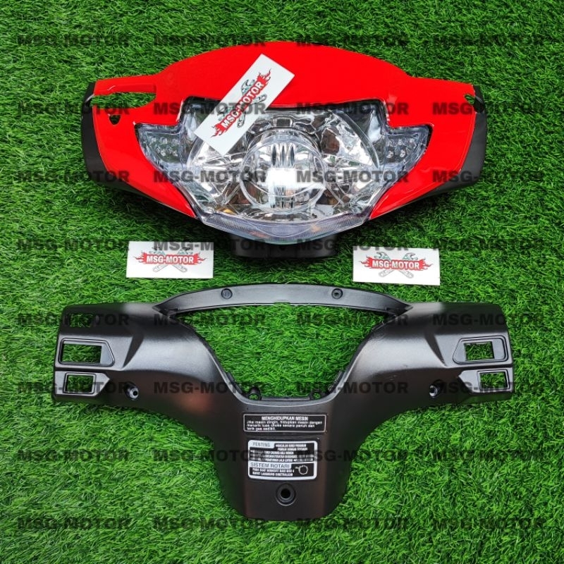 Batok Kepala Depan Supra X 125 Lama - full Set Reflektor Lampu Depan Supra X 125 Lama Merah