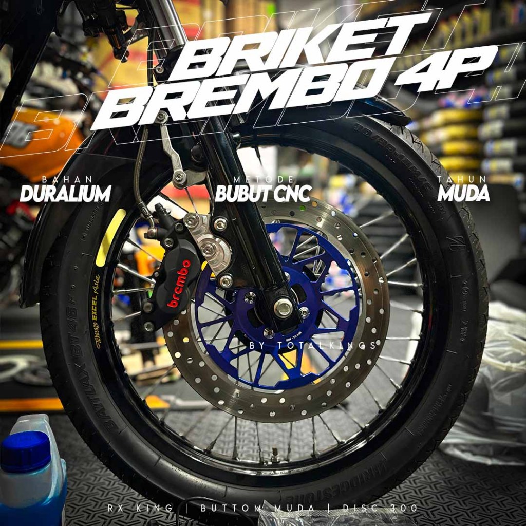 BREKET BRIKET KALIPER BREMBO KTC 4 PISTON RX KING RXKING BUTTOM MUDA