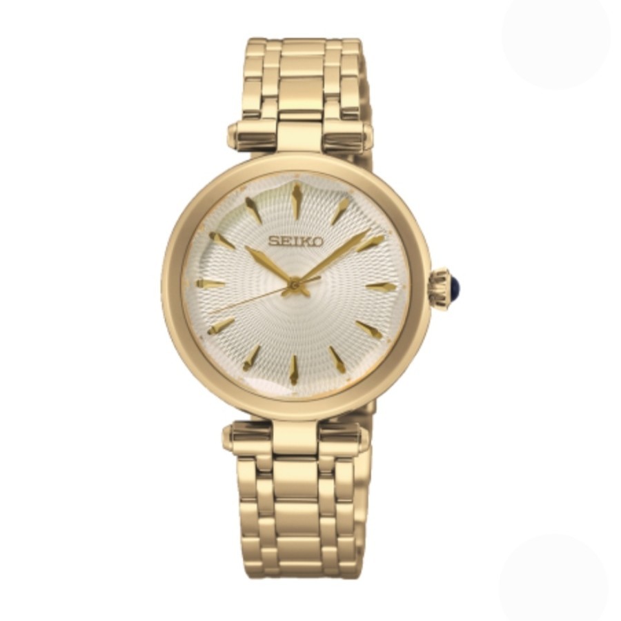 Jam Tangan Wanita Seiko SRZ554 Quartz Stainless Steel Gold Strap