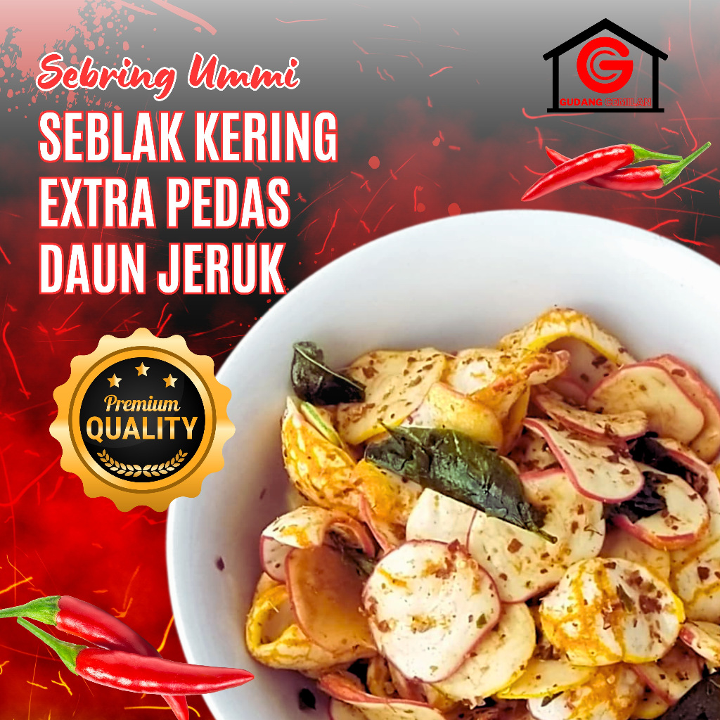 

KERUPUK SEBLAK KERING PEDAS EXTRA DAUN JERUK 250GR / KERUPUK SEBRING PEDAS DAUN JERUK