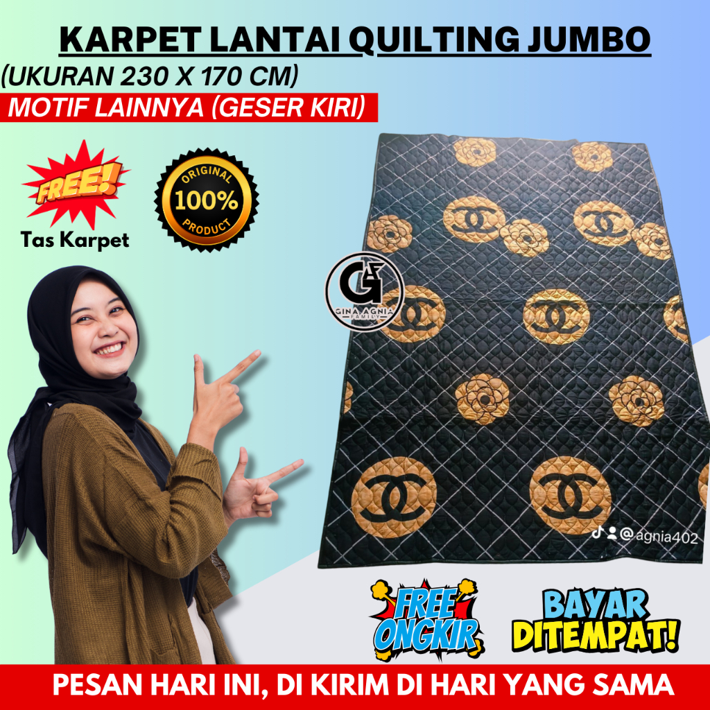 [BISA COD] Karpet Lantai Karakter Quilting/Tikar Lantai Empuk Anti-Slip, Karpet Lantai Ruang Tamu Su