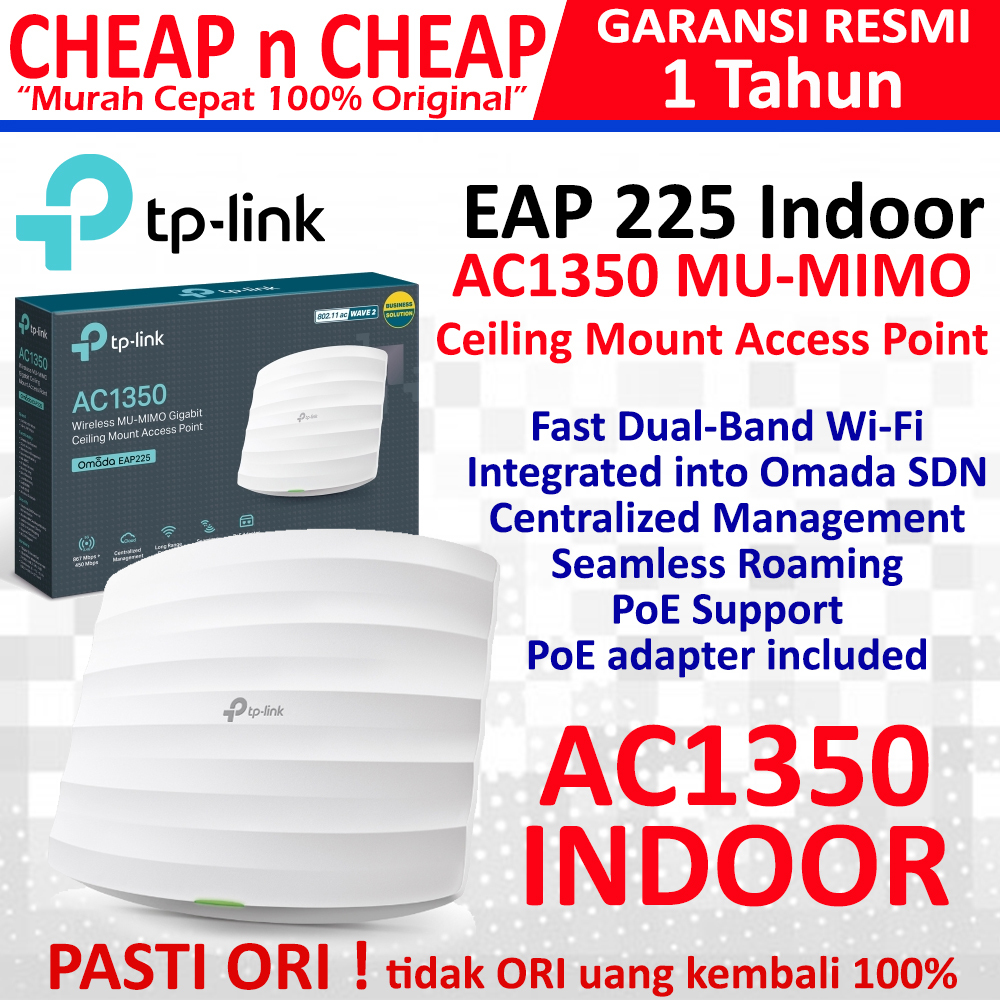 TP-Link EAP225 AC1350 Access Point Indoor Ceiling Mount TPLink EAP 225 Router Indoor