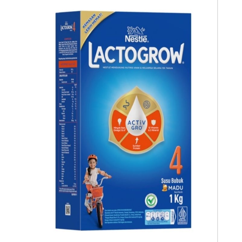 Lactogrow 4 happynutri susu bubuk pertumbuhan anak usia 3-5 tahun pra sekolah rasa madu