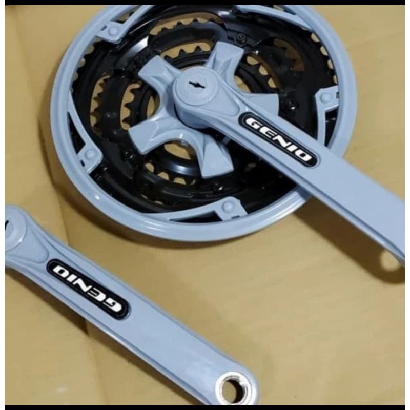 MN Gir Crankset Crank Set Genio Abu GR 104 MTB 3 Susun Speed Triple 48T 38T 28T Sepeda Federal