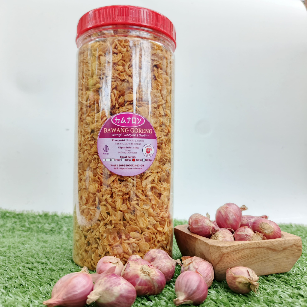 

Bawang Goreng Asli Gurih Renyah Dijamin Tanpa Tepung Berat Bersih 390 gr Grade A