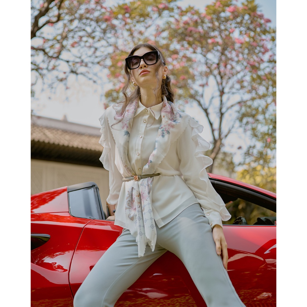 IVAN GUNAWAN PRIVE - Celine Blouse White Busana Muslim Modest ORIGINAL By IVAN GUNAWAN