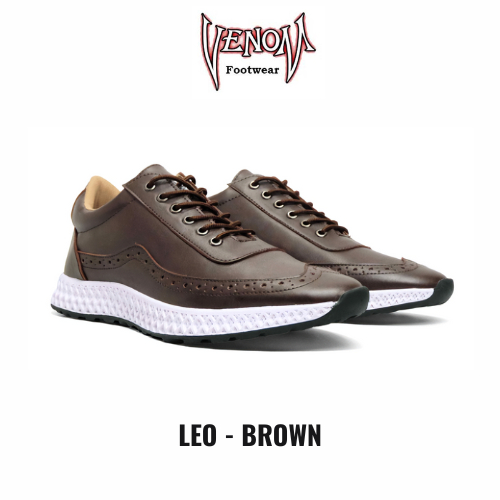 Sepatu Sneakers Big Size Pria Venom Leo Brown