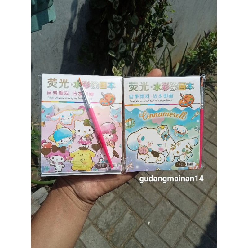 

Buku Mewarnai Kuas Sanrio/Cinamoroll Isi 12Pc