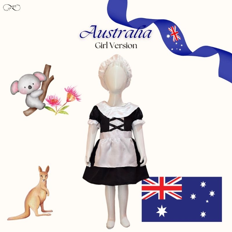 Kostum Pakaian Australia untuk Anak Perempuan dan Dewasa | Australia Traditional Costume for Girl an