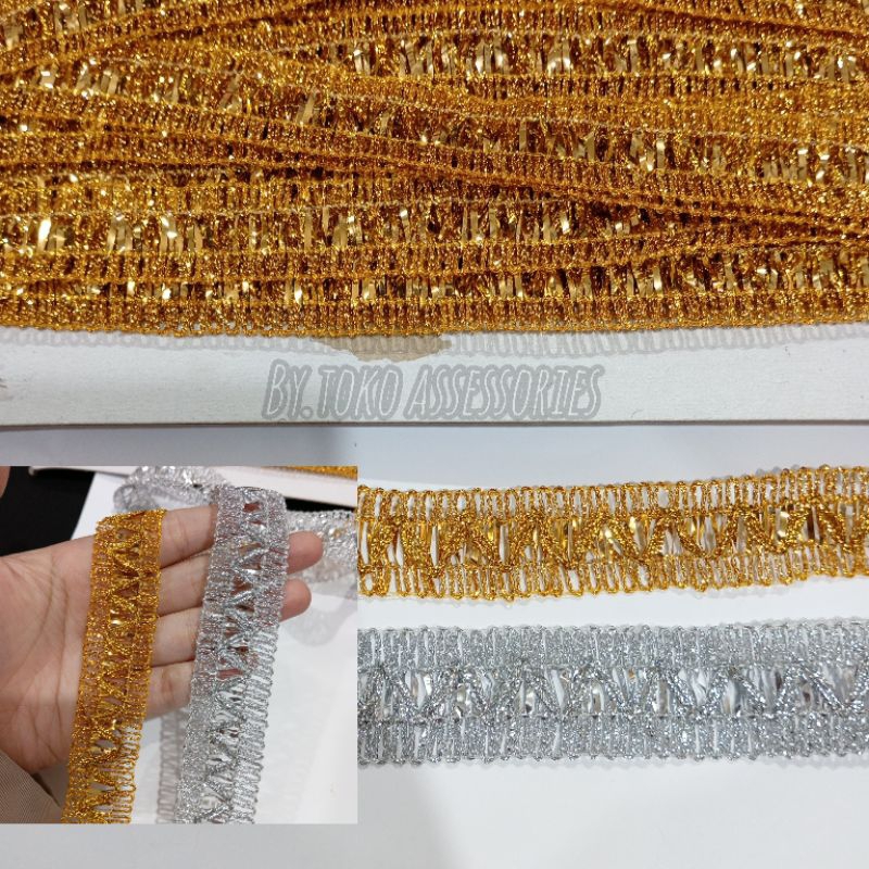 renda emas | renda gold | renda meteran| renda pinggiran gold | renda kur | renda baju adat | renda 