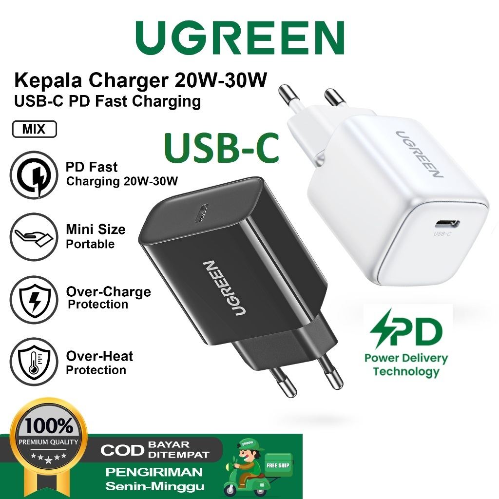 Ugreen Kepala Cas HP iPhone 15 Pro Plus Max