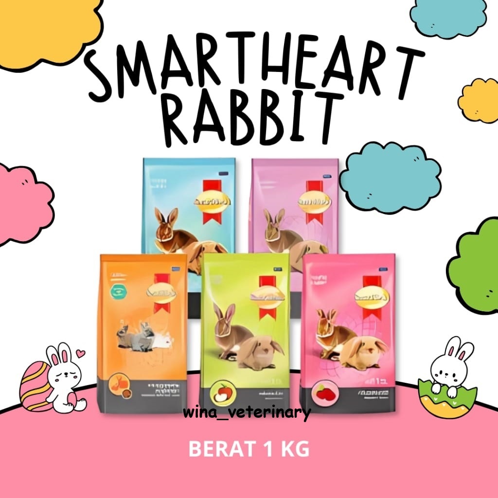 SmartHeart Rabbit Food 1 Kg - Smart Heart FreshPack Pelet Makanan Kelinci 1Kg - Smartheart Kelinci