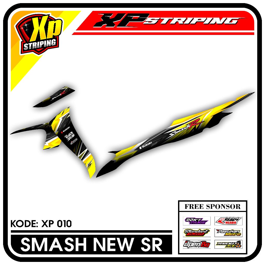 Striping Smash Sr - Sticker Striping Suzuki Smash Sr Desain Racing XP.10