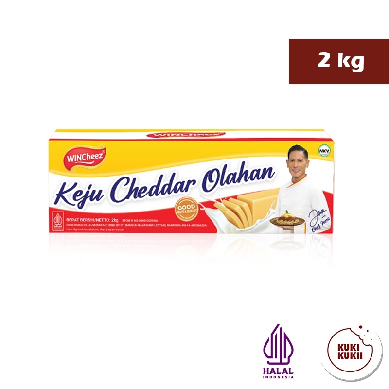 

Keju WinCheez Cheddar 2kg / CHEDDAR CHEESE BLOCK WINCHEEZ & My Chiz Cheddar Keju Parut Keju Toping 2kg