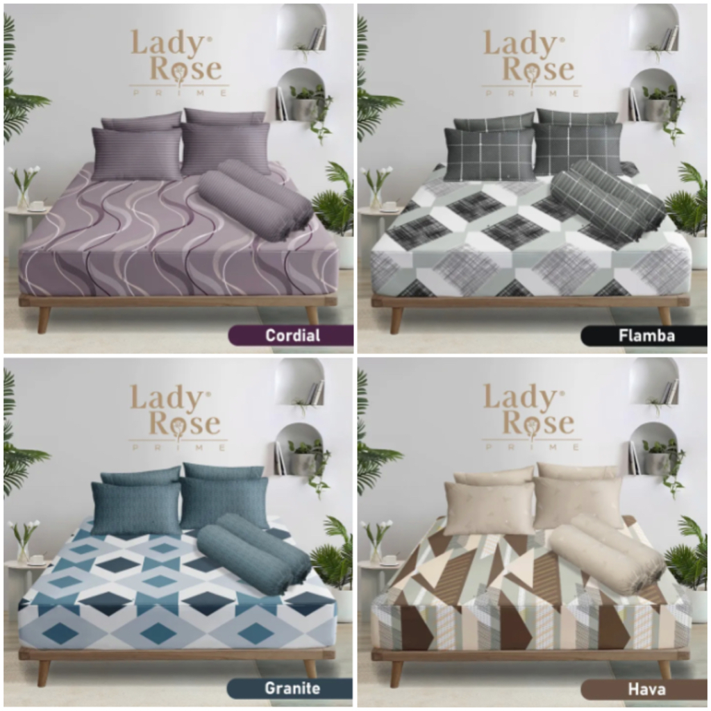 Sprei Lady Rose Prime Size 180 x 200 ( 6 kaki ) Tinggi 30 cm Motif Minimalis